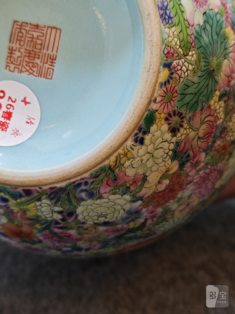 清嘉庆 洋彩万花锦纹葫芦瓶 - 图8